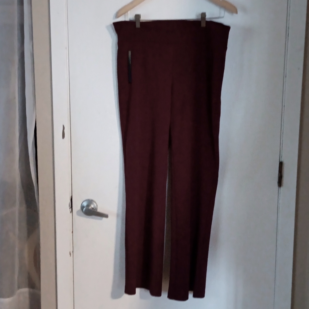 Red elastic waist dress pants